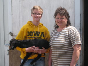 2015 Share-A-Kid winner Jack Lauer with donor Linda Grabau of G.L.C. goats