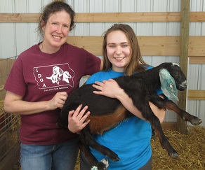 2017 Share-A-Kid Winner Tiffany Wing and donor Jasper Farm Nubians